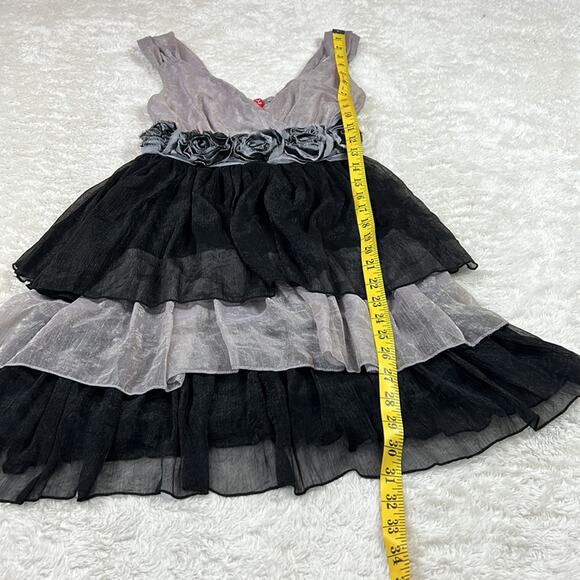 Dislay Paris flirty chiffon smocked back ruffled cocktail party dress, small - Picture 4 of 8